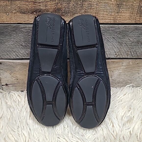 Donald J Pliner Viky Hair leather Black Loafer Women's Sz 5 Silver Buckle - Picture 6 of 10
